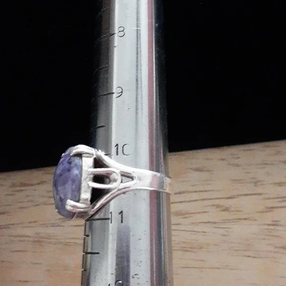 Sterling Silver Charoite Gemstone Ring T100 - Picture 9 of 14